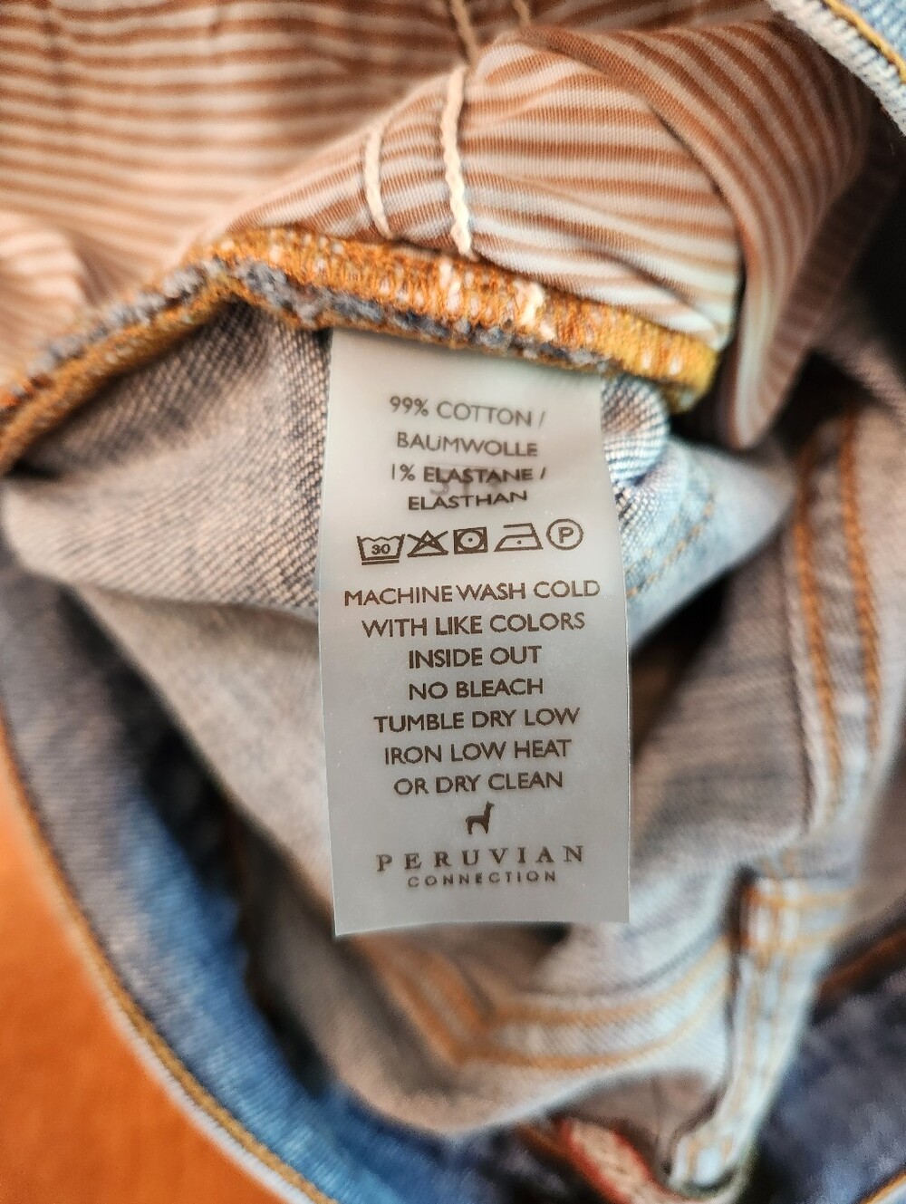 Peruvian Connection Cimarron Jean Button Fly Blue Size US 6 - Picture 6 of 7